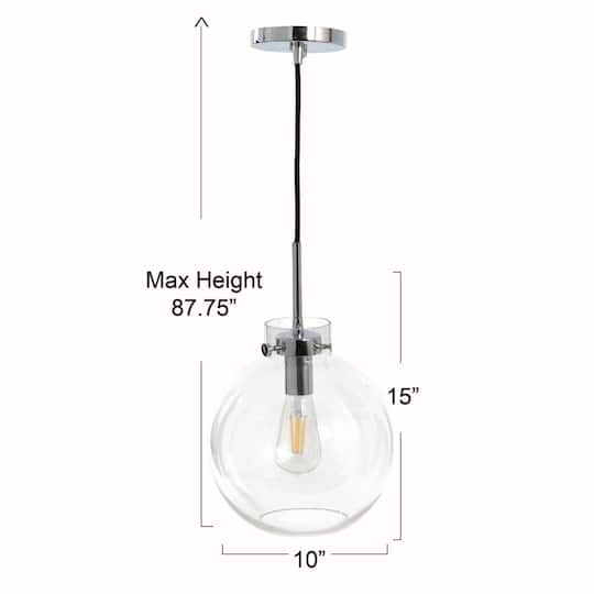 Hello Honey® Robert Stevenson Lighting Marson 15" Clear Glass & Chrome Metal Ceiling Light